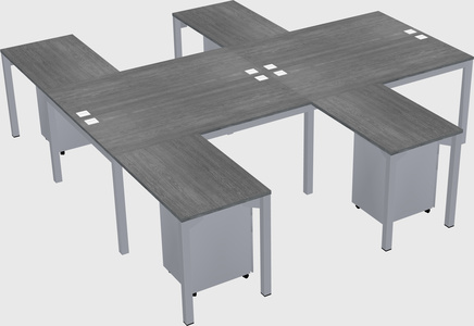 Shared l-shaped desk