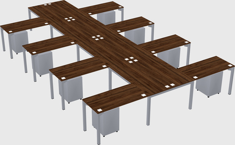 Shared l-shaped desk