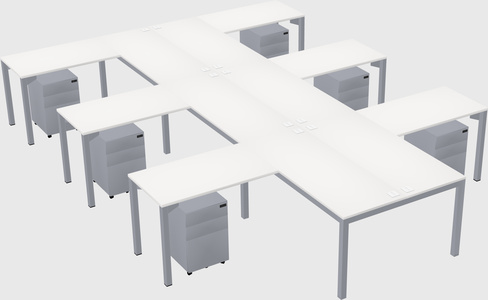 Shared l-shaped desk