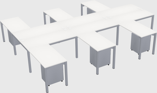 Shared l-shaped desk