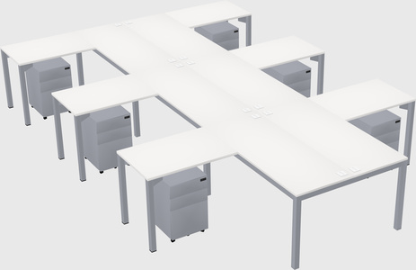 Shared l-shaped desk