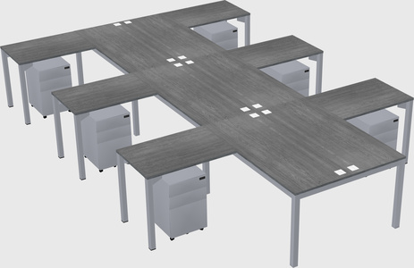 Shared l-shaped desk