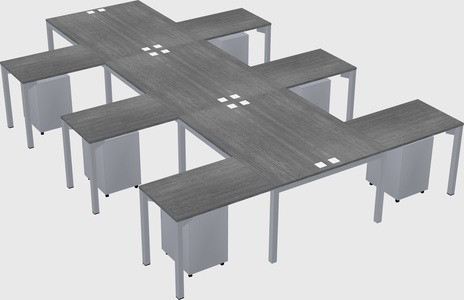 Shared l-shaped desk