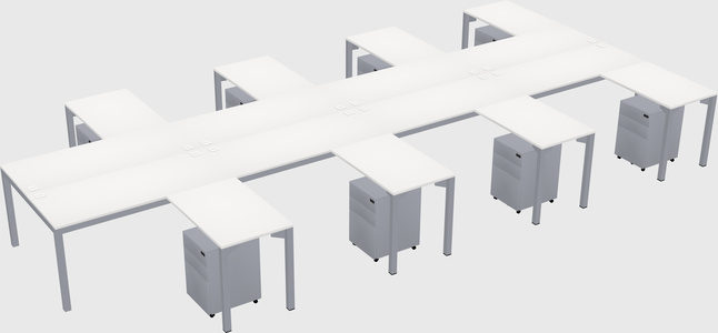 Shared l-shaped desk