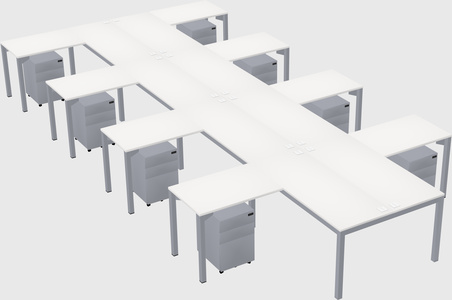Shared l-shaped desk