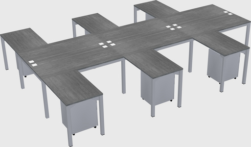 Shared l-shaped desk