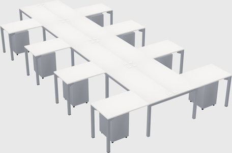 Shared l-shaped desk