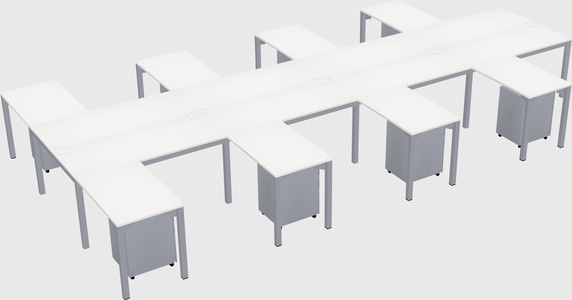 Shared l-shaped desk