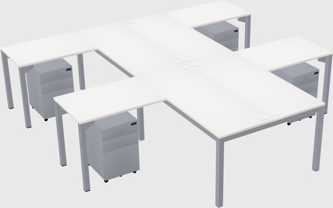 Shared l-shaped desk