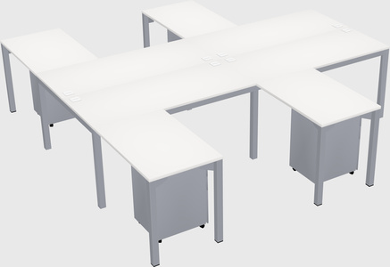 Shared l-shaped desk
