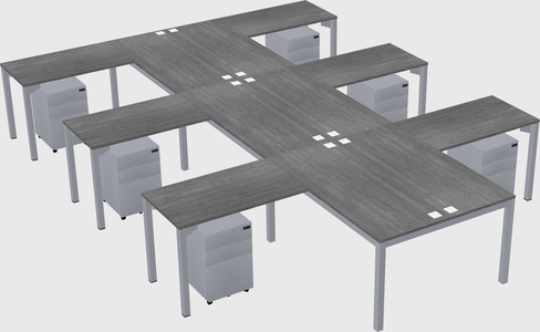 Shared l-shaped desk