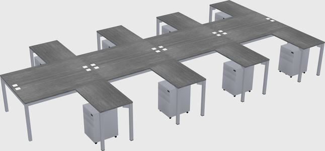 Shared l-shaped desk
