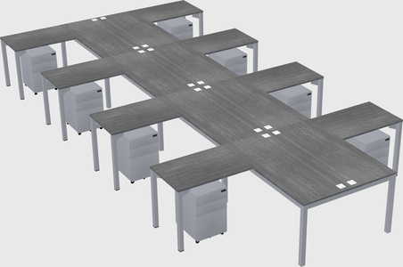 Shared l-shaped desk
