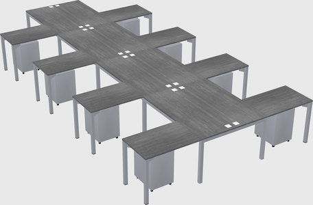 Shared l-shaped desk