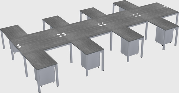 Shared l-shaped desk