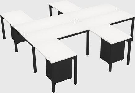 Shared l-shaped desk