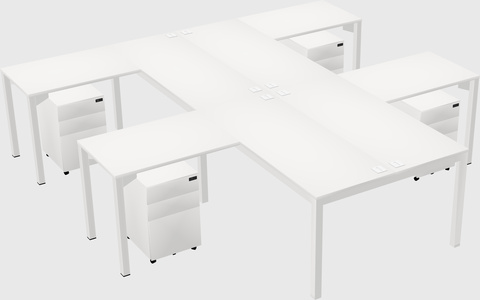 Shared l-shaped desk
