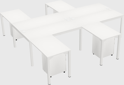 Shared l-shaped desk