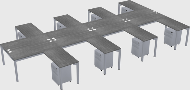 Shared l-shaped desk