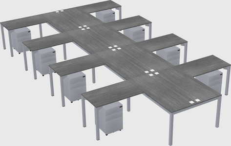 Shared l-shaped desk