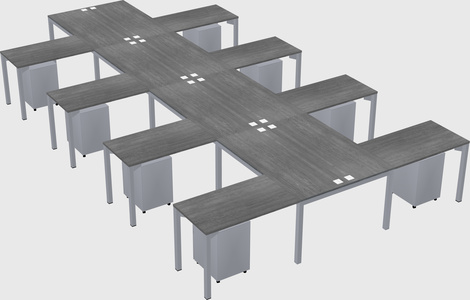 Shared l-shaped desk