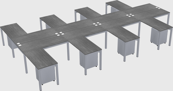 Shared l-shaped desk