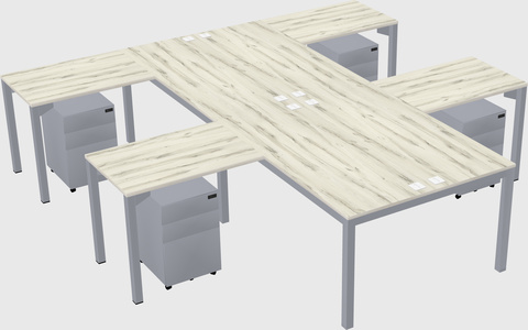 Shared l-shaped desk