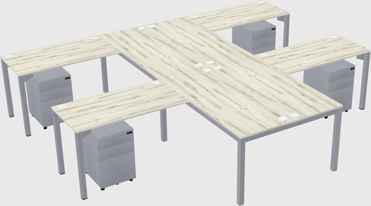Shared l-shaped desk