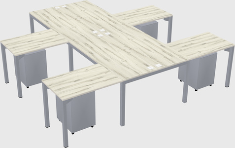Shared l-shaped desk