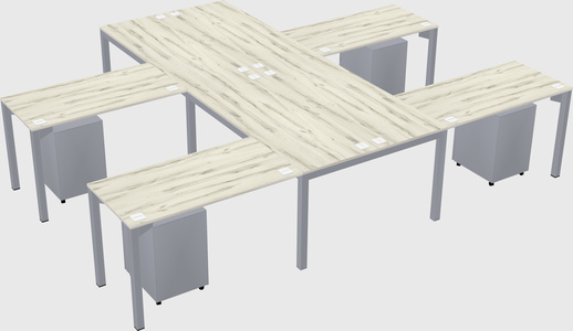 Shared l-shaped desk