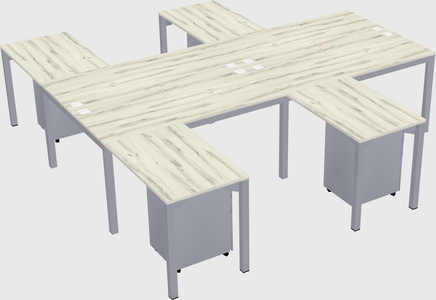 Shared l-shaped desk