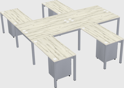 Shared l-shaped desk