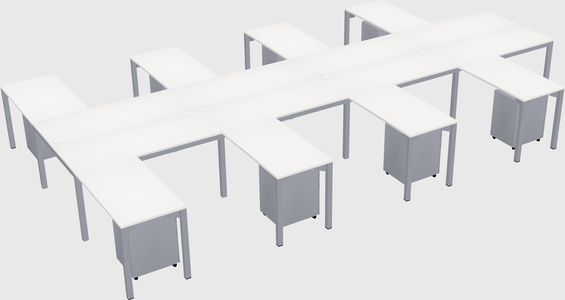Shared l-shaped desk