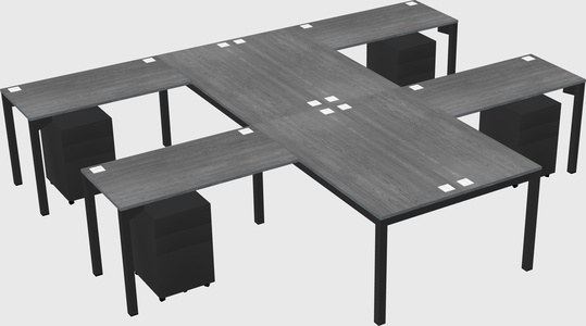 Shared l-shaped desk