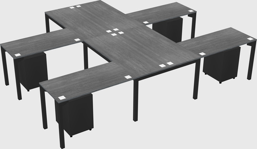 Shared l-shaped desk