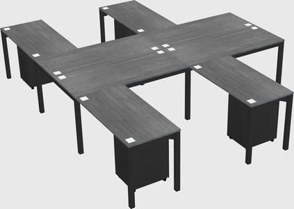 Shared l-shaped desk