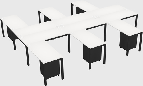 Shared l-shaped desk