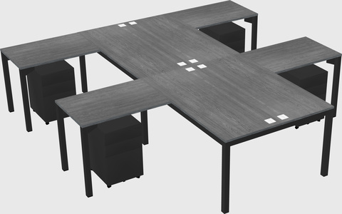 Shared l-shaped desk