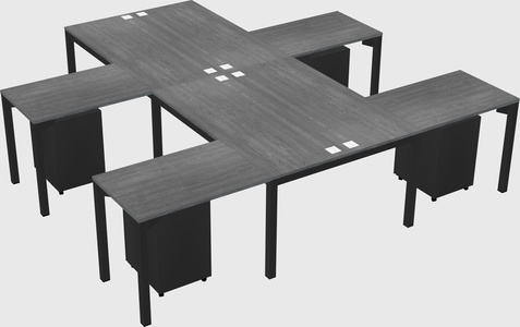 Shared l-shaped desk