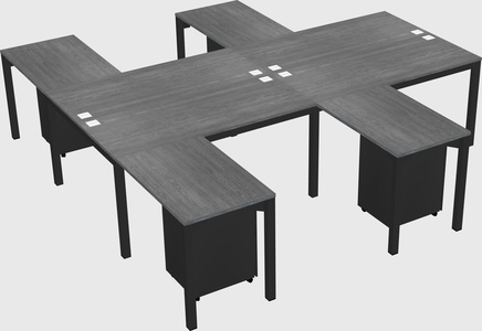 Shared l-shaped desk