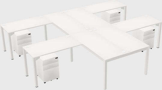 Shared l-shaped desk