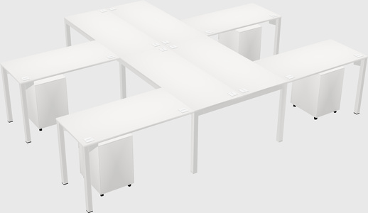 Shared l-shaped desk