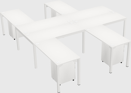Shared l-shaped desk