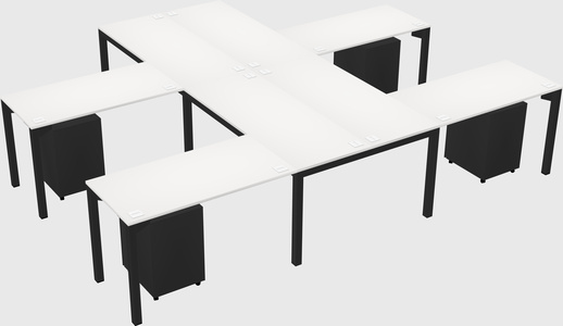 Shared l-shaped desk
