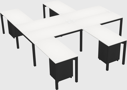 Shared l-shaped desk