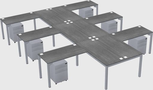 Shared l-shaped desk