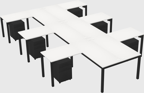 Shared l-shaped desk