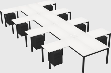 Shared l-shaped desk