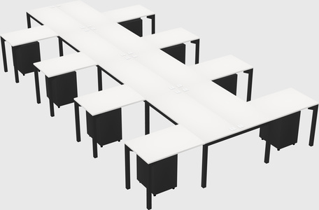 Shared l-shaped desk