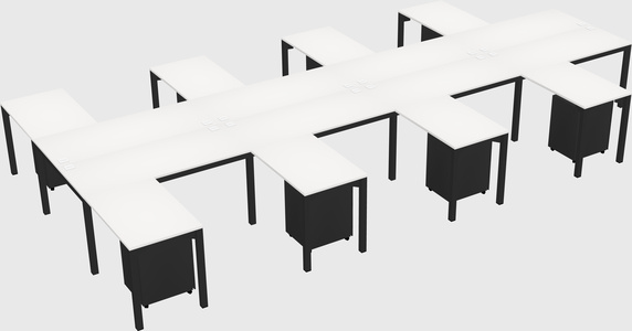 Shared l-shaped desk
